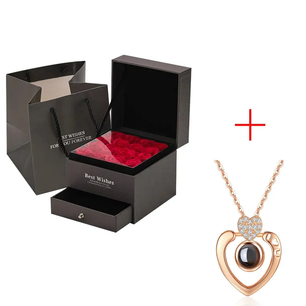 Coffret Cadeau Collier Rose, Cadeau Parfait Pour La Saint-Valentin - Bellarte Enchanté Coffret Cadeau Collier Rose, Cadeau Parfait Pour La Saint-Valentin